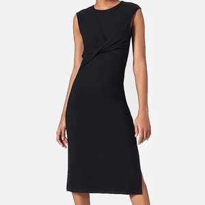 Joie Black Ribbed Eos Midi Dress
